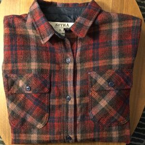 Red Wool Plaid Button-up
